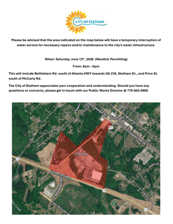 Notice of Water Service Interruption - Bethlehem Road 2